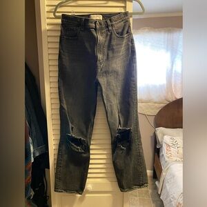 Distressed Black Abercrombie Jeans
